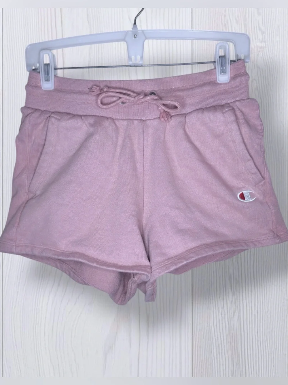 CHAMPION Dusty Rose Drawstring Athletic Sweat Shorts with Pockets